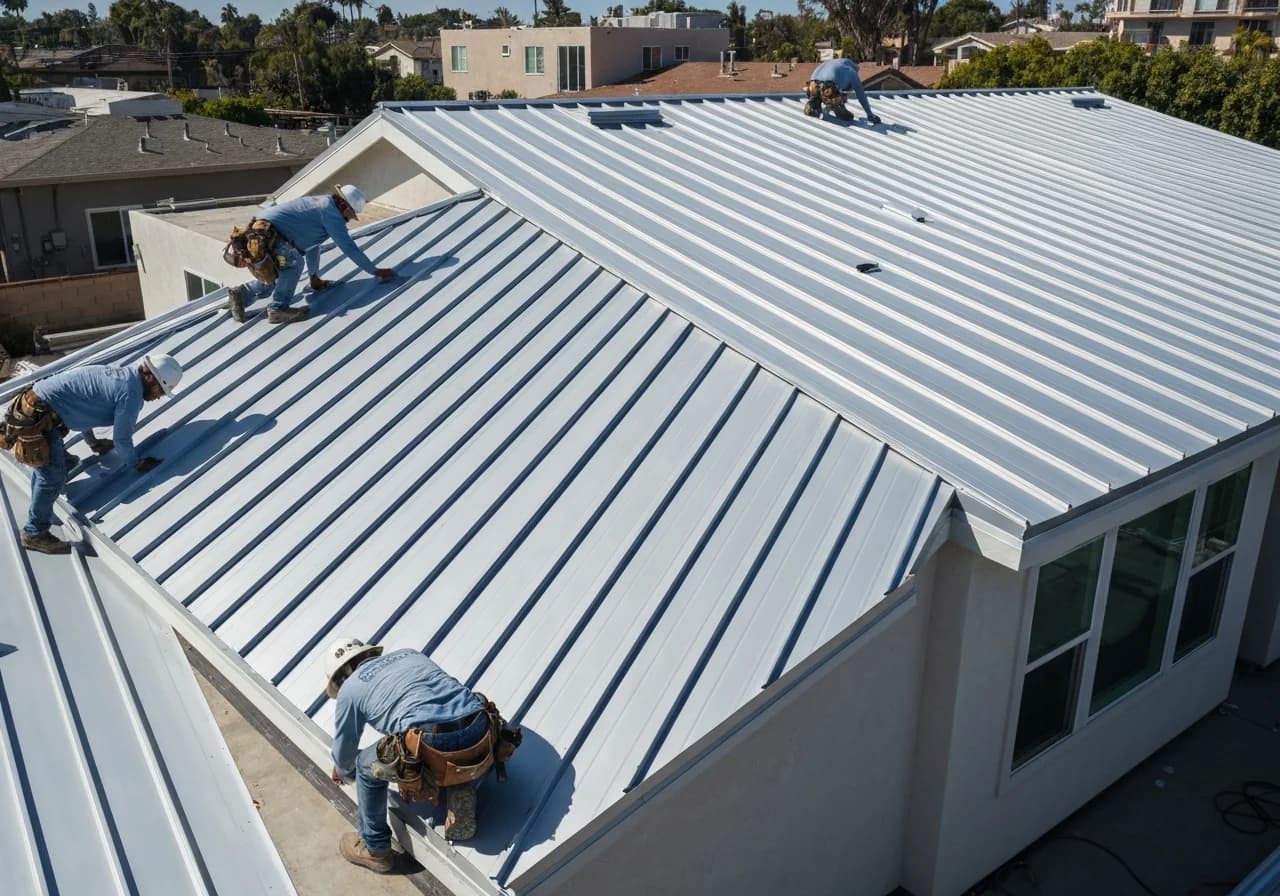 Standing seam metal roof installation San Diego