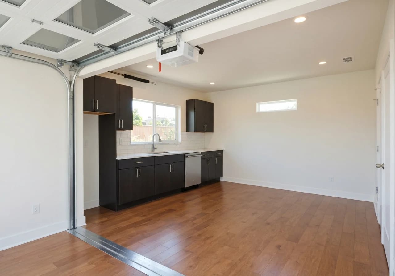 Garage conversion to ADU interior San Diego