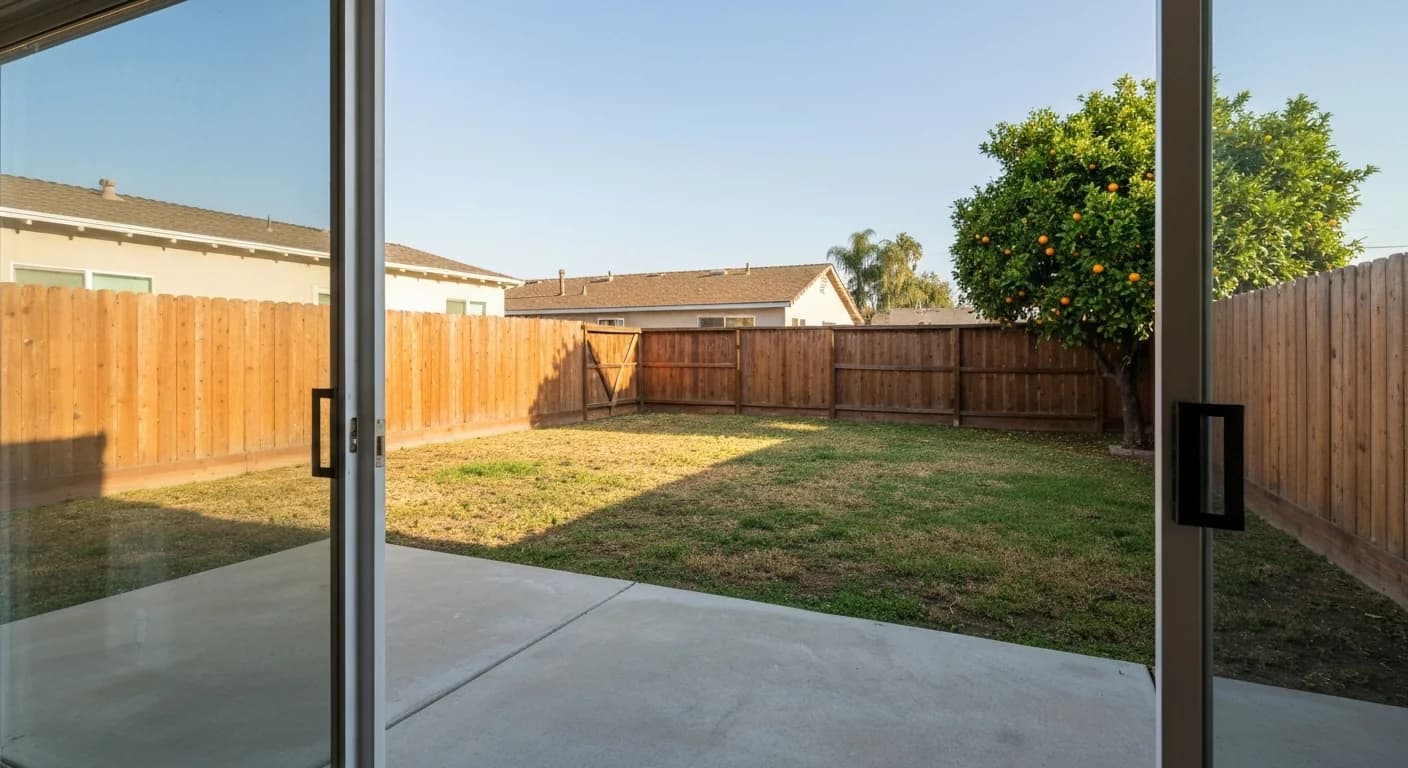 Empty San Diego backyard before ADU construction